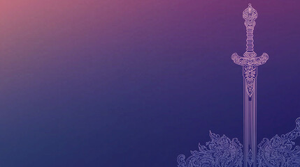 Obraz premium Hola Mohalla banner gradation copy space, dark blue to light purple color gradation resembles the twilight sky, 