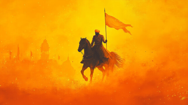 Hola Mohalla banner gradient copy space, gradient background from orange to bright yellow like the morning atmosphere, Ai generated images