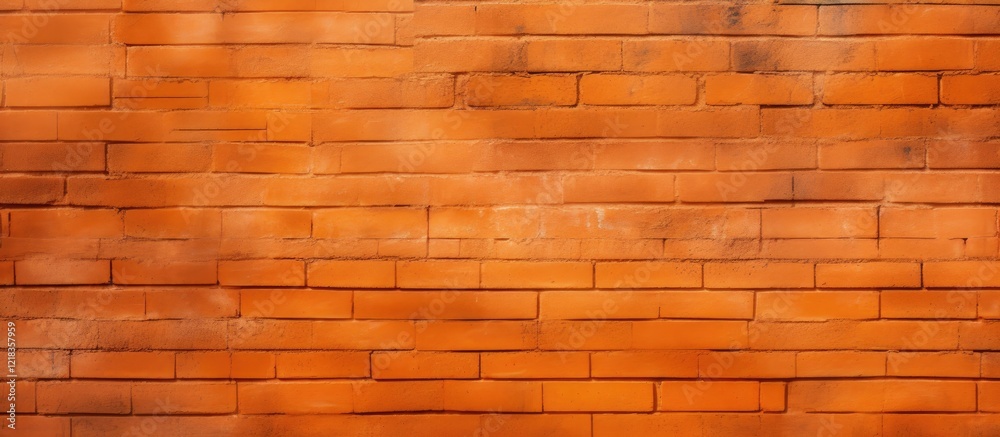 Leinwandbilder textured orange brick wall with abstract pattern featuring a warm hue and even spacing; ideal for ba