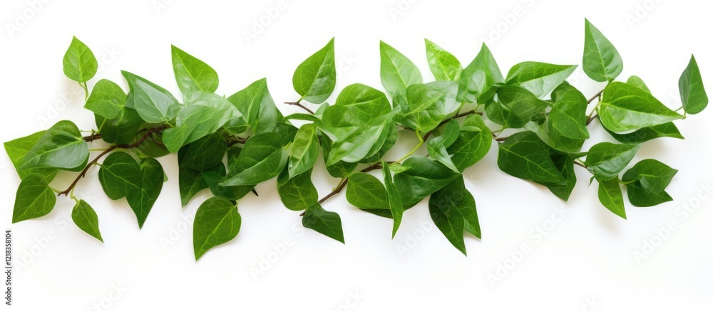 Poster green leaves border on white background creating a fresh spring and summer vibe with vibrant shades 