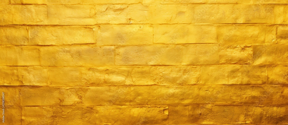 Leinwandbilder golden textured wall background with warm yellow hues, featuring horizontal brick patterns and ample