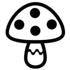 Minimalist flat black mushroom icon