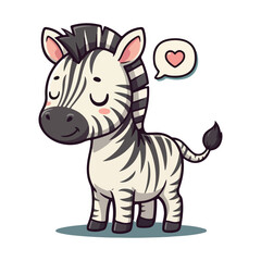 Obraz na płótnie Canvas Cute Zebra Standing Cartoon Vector Icon Illustration. Animal Nature Icon Concept Isolated Premium illustration vector illustration