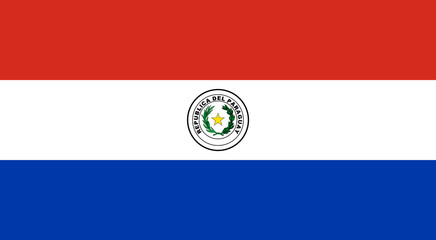 Obraz premium High detailed flag of Paraguay. National Paraguay flag. South America. 3D illustration.