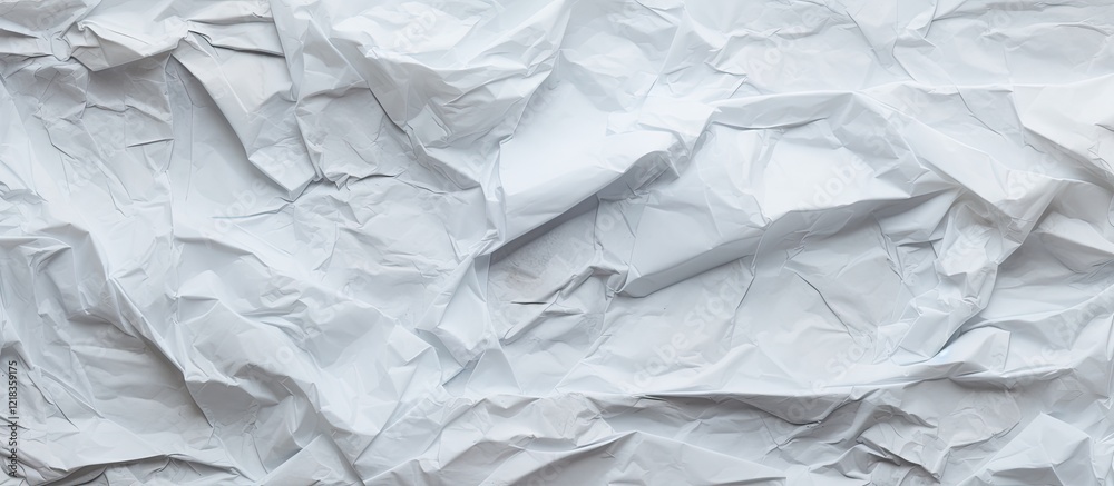 Aufkleber Crumpled white paper texture background with soft shadows and subtle highlights providing ample copy space for text or design elements