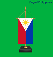 High detailed flag of Philippines. National Philippines flag. Asia. 3D illustration.