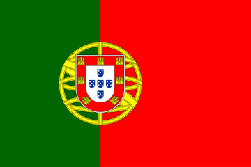 Fototapeta premium High detailed flag of Portugal. National Portugal flag. Africa. Europe. 3D illustration.