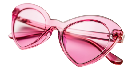 Heart glasses on transparent background