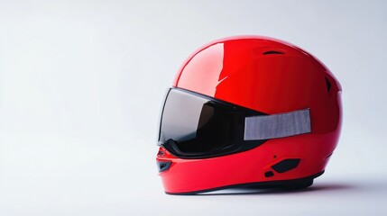 Red helmet, safety gear, studio shot, white background,  sports safety