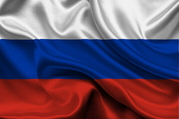 High detailed flag of Russia. National Russia flag. Asia. Europe. 3D illustration.