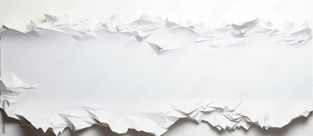 Leinwandbilder jagged edge white paper on a clean white background with ample negative space creating a textured an