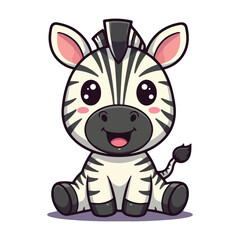 Cute Zebra Standing Cartoon Vector Icon Illustration. Animal Nature Icon Concept Isolated Premium illustration vector illustration