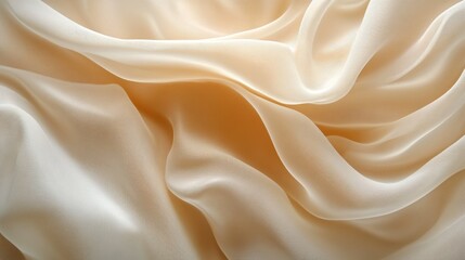 Obraz premium Elegant Draped Pale Beige Fabric Showing Soft Texture