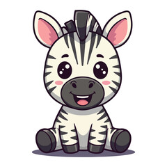 Cute Zebra Standing Cartoon Vector Icon Illustration. Animal Nature Icon Concept Isolated Premium illustration vector illustration