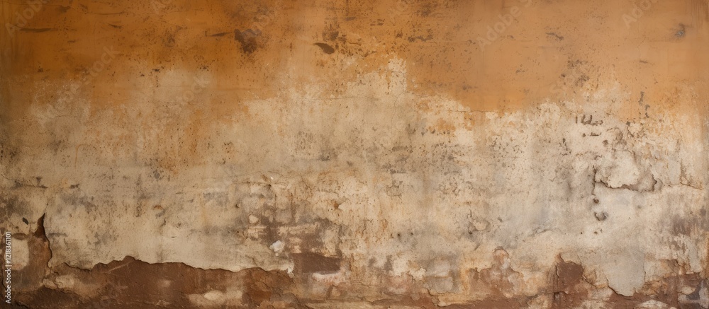Aufkleber worn aged concrete wall in shades of brown and beige with textured surface and visible damage offeri