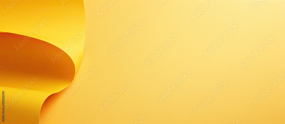 Leinwandbilder yellow abstract background with smooth curved texture in the bottom left corner, featuring vibrant l