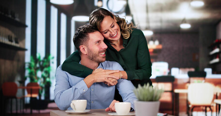 Romantic Dating Fun Together. Smiling Couple