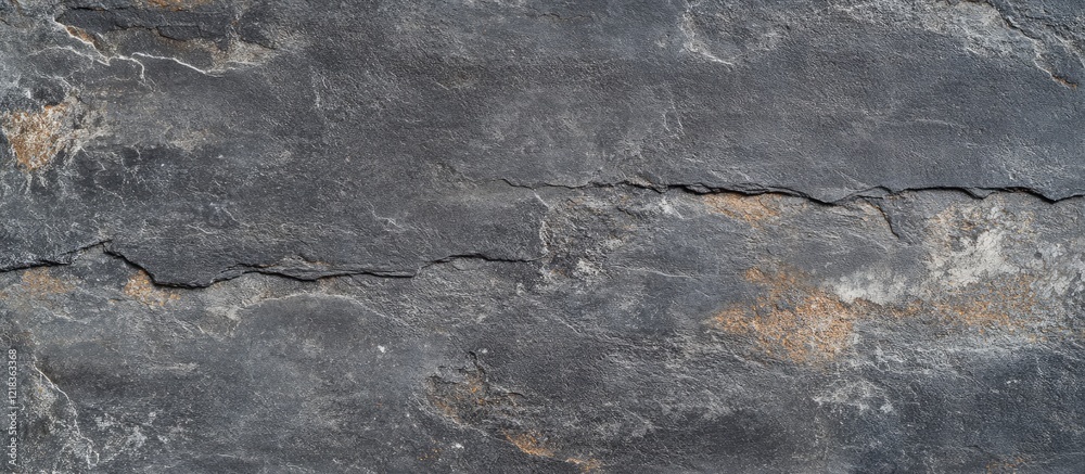 Aufkleber Dark gray textured cement wall with a rough surface featuring intricate cracks and subtle beige hints ideal for design projects and artistic uses