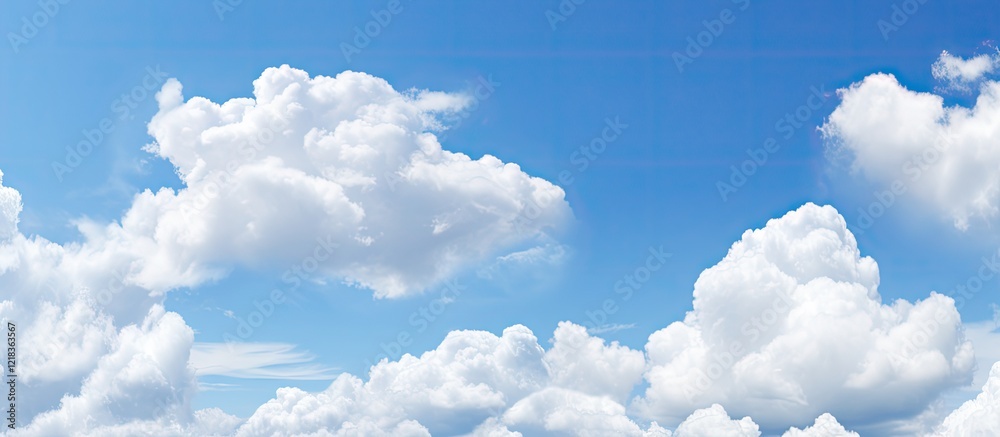 Aufkleber vibrant blue sky with fluffy white clouds gently scattered throughout the upper two-thirds creating 