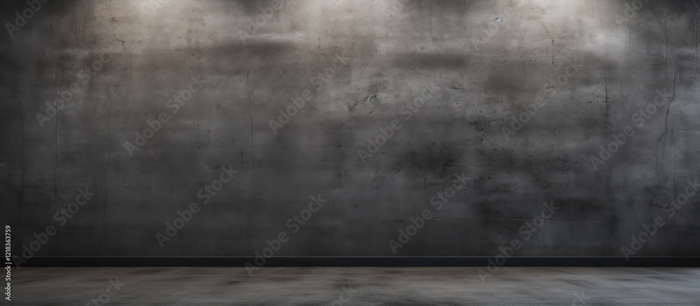 Leinwandbilder Textured dark concrete wall background with soft lighting at the top edges creating an ideal copy space for interior design presentations