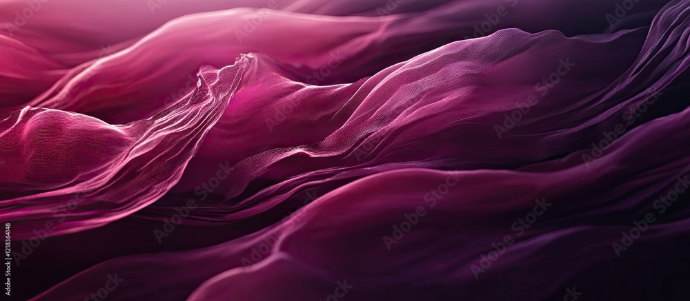 Fototapete dark magenta gradient with flowing light waves in soft hues creates a stunning visual of depth and m