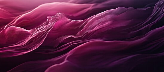 Obraz premium Dark magenta gradient with flowing light waves in soft hues creates a stunning visual of depth and movement across the design with gentle layers