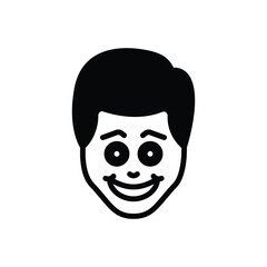 Black solid icon for happy