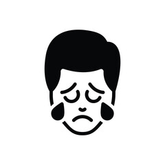 Black solid icon for pensive
