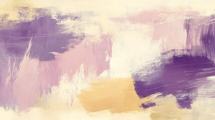 Abstract Painting Pastel Purple Yellow Brushstrokes