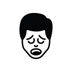 Black solid icon for tired