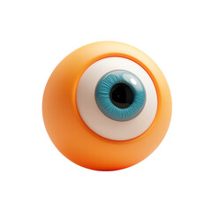 3D eyeball on transparent background, PNG format.