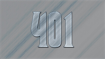 3D Glass effect number design of 401, glassy background.