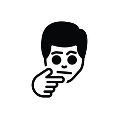 Black solid icon for curious