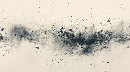 Abstract Ink Splashes and Blots on Beige Background