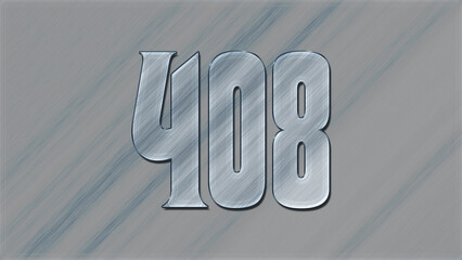 3D Glass effect number design of 408, glassy background.