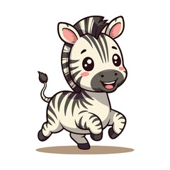 Cute Zebra Standing Cartoon Vector Icon Illustration. Animal Nature Icon Concept Isolated Premium illustration vector illustration