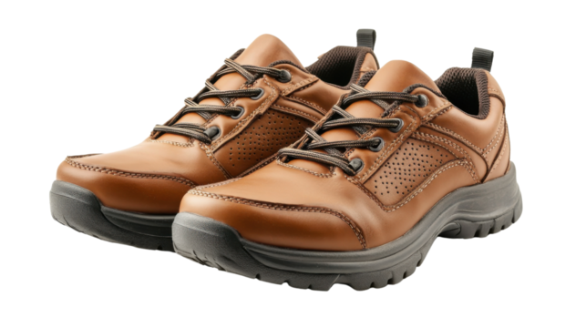 Male shoes on transparent background