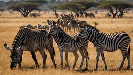 Obraz premium Savanna Harmony: Hirola Coexisting with Other Wildlife