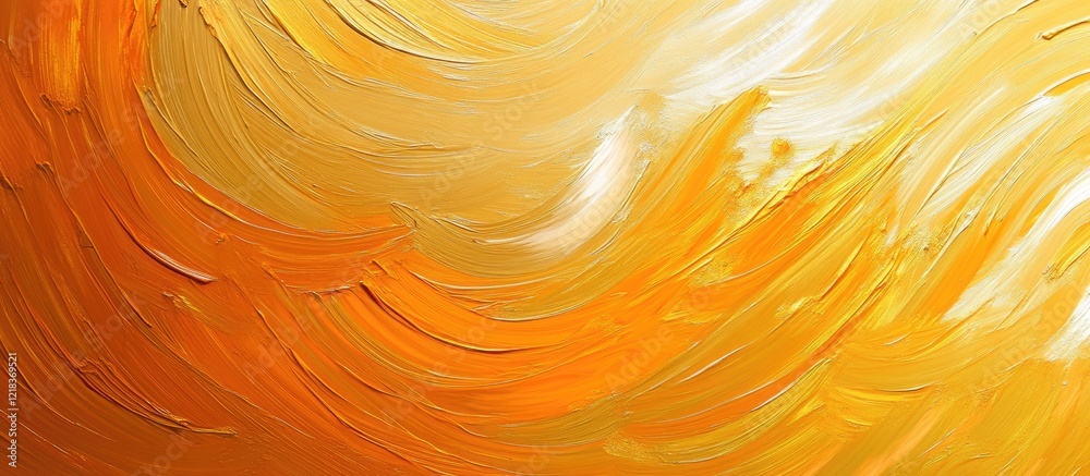 Fototapete abstract swirl of vibrant golden and orange hues blending seamlessly across the canvas creating a wa