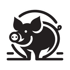 Cute cartoon pig illustration, perfect for children's books or farm-themed designs.