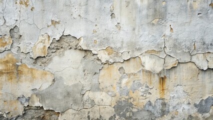 Obraz premium Awe-inspiring Texture of Aged Weathered Wall with Cracks and Peeling Paint Featuring a Blend of Gray and Ochre Hues