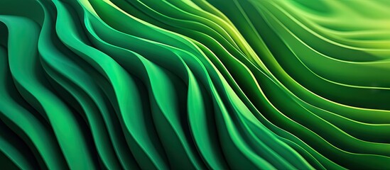 Vibrant green abstract waves flowing seamlessly to illustrate innovation and sustainability in modern design projects emphasizing eco-friendly technology