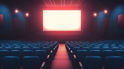 Fototapeta premium Empty Cinema Theater: Awaiting the Show