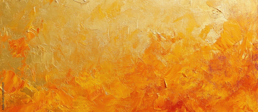 Aufkleber abstract warm-toned painting featuring vibrant orange and golden hues blending together in a texture