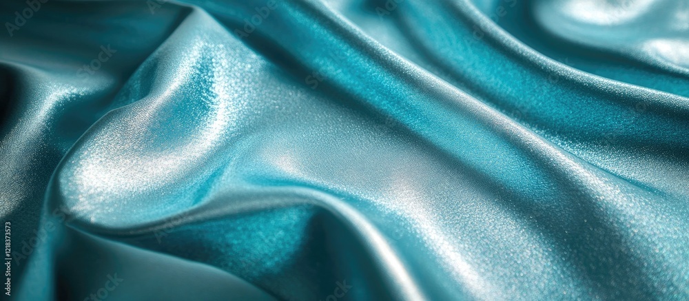 Aufkleber glossy light teal metallic texture with soft waves and sheen capturing the elegance and sophisticati