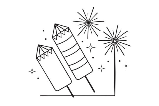 Independence Day Firework Celebration Vector Design