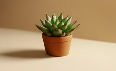 Plant on a light surface for modern home decor