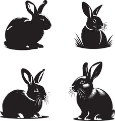 Rabbit silhouettes