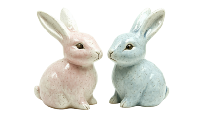 Two rabbits on transparent background