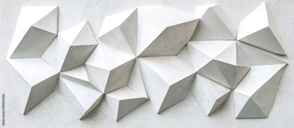 Leinwandbilder modern abstract geometric design featuring white 3d textured triangles arranged asymmetrically on a 